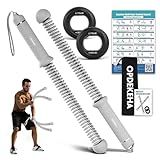 Weighted Ropeless Battle Ropes for Home Gym, Heavy Duty Portable Cordless Battle Rope with Grip Strengtheners & Poster, Battle Rope Sticks for HIIT, Strength & Quiet Cardio Training Men & Women(2PCS)