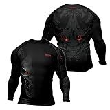 RASHNINJA Samurai Men’s Long Sleeve Base Layer Compression Rash Guard MMA BJJ Jiu Jitsu Grappling Muay Thai No Gi Training (US, Alpha, Large, Regular, Regular, S16)