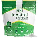 Health Thru Nutrition Inositol Powder – 500g Pure Powder as Myo-Inositol | 1,000mg (1g) Per Scoop - Included | Unflavored, Vegan, Non-GMO | 500 Servings – Clean Supplement