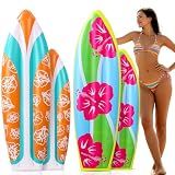 JellyArch 4 Pcs Giant Inflatable Surf Board 59 36 in Summer Blow up Hawaiian Luau Party Decor Decoration Inflatable Surfboard Pool Float for Surf Hawaiian Pool Beach Party Decoration Wall Decor