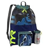 TYR Big Mesh Mummy Backpack, Navy/Lime