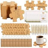 120Pcs/30 Sets Employee Appreciation Gifts Set - Puzzle Cork Coasters with Cards, Pens & Paper Bags, Thank You Gifts Bulk, Appreciation Gift for Coworkers, Perfect for Teachers, Nurses, Office, School
