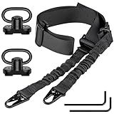 CVLIFE Rifle Sling Traditional Two Sling Adjustable Length Gun Sling for Rifle with 2 Pack 1.25” Swivel for M-Rail Black