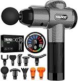 TOLOCO Massage Gun, Deep Tissue Back Massage for Athletes for Pain Relief, Percussion Massager with 10 Massages Heads & Silent Brushless Motor, Christmas Gifts for Women, Men, Carbon