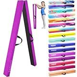 FC FUNCHEER 8FT Folding Balance Beam -Gymnastics Floor Beam - Gymnastics Equipment- Anti-Slip Bottom - Suede Cover - Carry Bag for Kids/Adults Home & Gym Center