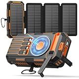 FEELLE Solar Power Bank 50000mAh Magnetic Portable Charger with Hand Crank