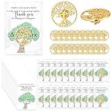 Solsew 20 Set Employee Appreciation Gifts Team Pins for Coworkers Bulk Inspirational Lapel Pin with Thank You Cards Organza Bags Team Appreciation for Office Staff Coworker School (Tree)