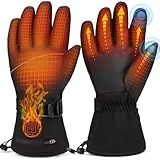 Heated Gloves for Men Women, Rechargeable Electric Heated Gloves with Touchscreen & 3 Heating Modes, Waterproof Windproof Motorcycle Heating Gloves for Winter Work Skiing