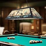 Wellmet 47in Tiffany Pool Table Light, 4 Lights Rustic Billiard Hanging Light Fixture for 7' 8' 9' Pool Table, Farmhouse Chandelier for Snooker Table, Cabin, Game Room, Dining Room, Kitchen Island