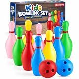 Kids Bowling Set with 10 Pins & 2 Balls Indoor Outdoor Bowling Game