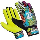 ZASH Soccer Goalie Gloves for Kids, Youth & Adult Football Goalkeeper Gloves Double Wrist Protection with 4-mm Latex Strong Grip Palm (Yellow Fluorescent, Size 4 Suitable for 6 to 9 Years Old)