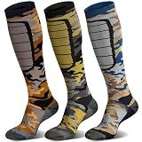 Hylaea Merino Wool Ski Socks - Cold Weather Thermal Knee-high Warm Socks for Snowboarding, Snow, Winter, Hunting, Outdoor Sports, Camo Large