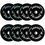 Fitvids Olympic Bumper Plates Set – 2" Weight Plates for Strength Training & Weightlifting – Set: 180 lbs – Black