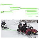 Heavy Duty Tow Strap with Two Hooks, Emergency Off-Road Tow Rope | 400kg Break Strength Snow Tow Straps for Heavy Snowmobile ATV Ski or Sled Safety Kit Accessories(Green)