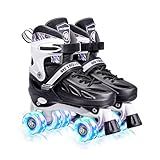 METROLLER Roller Skates for Girls Ages 5-8 8-12 and Boys Teens, Adjustable 4 Sizes for Kids Toddler Rollerskates with Light up Wheels, for Youth Women and Men