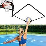 AugFir Volleyball Spike Trainer, Hitting Trainer Holder for Solo Practice Station, Indoor/Outdoor Training Aid for All Volleyball Practice with Replacement Straps (Black)