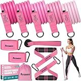 Ayombo Resistance Bands, Exercise Bands with Handles for Working Out, Fitness Bands for Women, Workout Equipment Home Gym, Training Bands with Door Anchor, Ankle Straps, Shape Body, Physical Therapy
