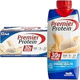 Premier Protein Protein Shake, Vanilla, 30g Protein, 1g Sugar, 11 fl oz Pack of 12
