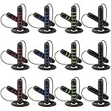 Junkin 12 Pieces Jump Ropes for Fitness with Ball Bearings Speed Jumping Adjustable Skipping Rope with Foam Handles Exercise Stuffer for Men Women Cardio Training Slim Body(Red, Green, Black, Blue)