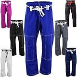 Akron BJJ Gi Pants Brazilian Jiu Jitsu Gi Martial Arts MMA Grappling Kimono New (Blue-White, A3)