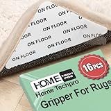 Home Techpro 16 PCS Rug Tape Hardwood Floor No Damage, Gripper for Rug for Hardwood Floors, Carpet Tape for Area Rugs, Non Slip Rug Pads Grippers
