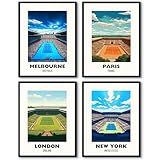 Lwoztra Grand Slam Wall Art Tennis Canvas Poster Sports Wall Decor Tennis Gym Prints Athlete Pictures Fashion Poster Grand Slam Club Artwork Center Painting for Living Room Bedroom 8x10 Inch Unframed