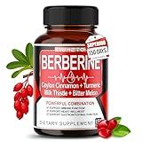 Berberine Supplement - Enhanced with Ceylon Cinnamon, Turmeric, Milk Thistle, Bitter Melon for Digestion, Immunity & Weight Managament (150 Count (Pack of 1))