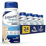 Ensure Original Vanilla Nutrition Shake With Fiber | Small Meal Replacement Shake | Ready to Drink | 9g Protein, 27 Vitamins and Minerals | 8 fl oz - 24 Pack