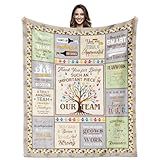 Paoeyty Cool Employee Appreciation Gifts for Women Men, Appreciation Gifts for Coworkers, Teamwork Gift Blanket 60"X50", Team Gift for Employees, Thank You Blankets for Coworkers, Beige