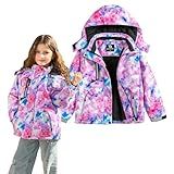 Simplee kids Girls Waterproof Snow Jacket Fleece Winter Windproof Ski Jackets for Toddler Girls Hooded Warm Coat