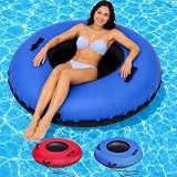 ZEALFEEL River Tube Snow Tube, 48" Rubber Tube with Canvas Cover