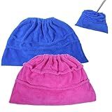 2PCS Mop Socks Broom Cloth Cover with Elastic Bands, Washable Broom Pads Baseboard Cleaner Tool, Multi-Purpose Reusable Mopping Cloth Replacement, Suitable for Pet Hair, Dust, Stains, Windows