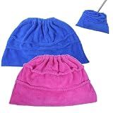 2PCS Mop Socks Broom Cloth Cover with Elastic Bands, Washable Broom Pads Baseboard Cleaner Tool, Multi-Purpose Reusable Mopping Cloth Replacement, Suitable for Pet Hair, Dust, Stains, Windows