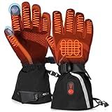 immtree Heated Gloves for Men Women, Rechargeable Electric Gloves with Battery (3000mAh x 2) 15s FlashHeat Technology, Waterproof Touchscreen for Winter Ski Hunting Driving Camping, M