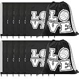 Shappy 12 Pcs 17 Inch Volleyball Style Drawstring Bag Sports Ball Backpack Drawstring Sack Cinch Bags for Team Gift Party Favors