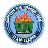 Team Leader Dumpster Fire Response Team Patch 3 Inches Funny Fireman Planner Iron On/Sew On Embroidery Fabric Applique Patches for Trucker Hat Clothes Backpack DIY Accessories Coworkers Friends Gift