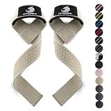 Fitgriff® Lifting Wrist Straps for Weightlifting, Gym, Deadlift, Workout (Made of Premium Cotton & Padded) - Men & Women (Standard, Sand (Grip))