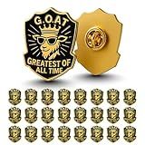 24 Pack GOAT Award Pins – Most Valuable Player Lapel Pin Set for Sports Team Awards, Coach Gifts, Employee Recognition, Baseball Football Soccer Basketball
