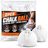 RAINFLOW 2PCS Chalk Balls - Climbing Grip Lifting Chalk for Gymnastics | Gym Chalk, Magnesium Hand Chalk for Weightlifting, Rock Climbing, Bouldering, Lifting, Workout, Gym Bars & Sports Training