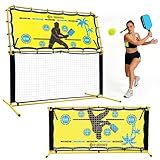 G-SQAURED 6×6FT 2-in-1 Pickleball Rebounder & Game Net — Portable Pickleball Net, Adjustable Rebounder Training Net, Heavy-Duty Iron Frame, 28KG Tension Ropes (Backyard & Solo Practice)