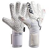 Rinat Kratos-Prime Goalkeeper Gloves – Super Softy XP Latex | Negative Cut | Impact-Absorbing | Adjustable Strap | Elastic Wristband | Breathable & Durable (White, 7)