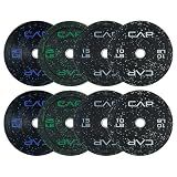 CAP 190lb Economy Speckled Olympic Bumper Plate Weight Set