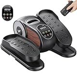 MERACH Under Desk Elliptical Machine, Leg Exerciser While Sitting for Seniors with Remote Control & 12-Speeds, Quiet Portable Electric Seated Pedal Exerciser Machine for Home Office (Black)