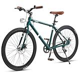 Viribus Hybrid Bikes, 28 inch Road Bike for Tall Men, Lightweight Aluminum 700C City Bike Adults, 7 Speed Mens Commuter Bikes, Adult Hybrid Bicycle, Teal