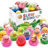 30 Packs Party Favors, Slow Rising Animal Squishy Toys with Cupsules, Goodie Bag Stuffers, Birthday Gifts, Treasure Box Toys, Kids Classroom Prizes, Claw Machine Toys, Stress Relief Squishy Toys