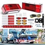 RVZONE LED Trailer Lights Kit for Utility IP68 Waterproof Boat Trailer Lights and Wiring Kit w/License Plate Lights Brake Lighting Marker Lighting, for Boat Truck RV