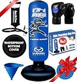 Marwan Sports Inflatable Punching Bag for Kids – 5-in-1 Birthday Set with Gloves, Pump & Fast Rebound – Fun Active Toy for Boys Ages 4-12