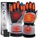 Heated Gloves for Men Women, Rechargeable Hand Warmer with Touchscreen, Waterproof Electric Heated Ski Glove for Winter Outdoor Work Hunting Camping Snowboarding Hiking