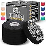Bighorn Athletics Jiu Jitsu Finger Tape | Residue-Free Athletic Finger Tape for Sports & Injuries: Rock Climbing, Volleyball, Football, Basketball, Hands & Toes | 0.3-Inch x 45-feet, 8-Rolls, Black