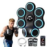 Music Boxing Machine for Adults Kids Interactive Punching Trainer with Boxing Gloves, Large Size Wall Mounted Electronic Boxing Target (Large)
